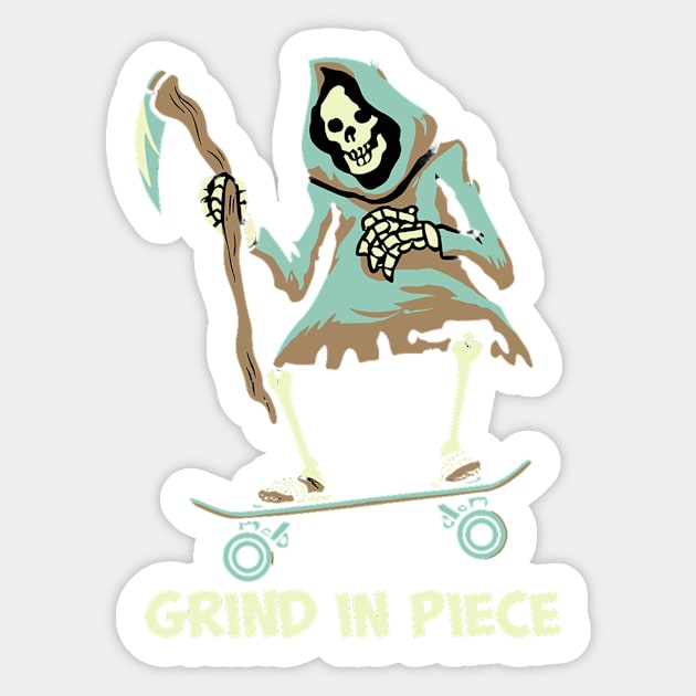 Grind In Piece Sticker by OldSchoolRetro